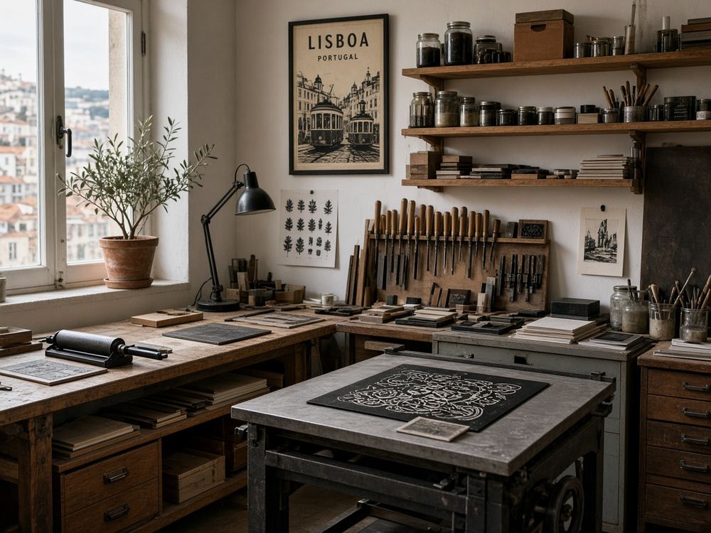 About the Printmaking / linocut studio studio at Olivebloom Atelier